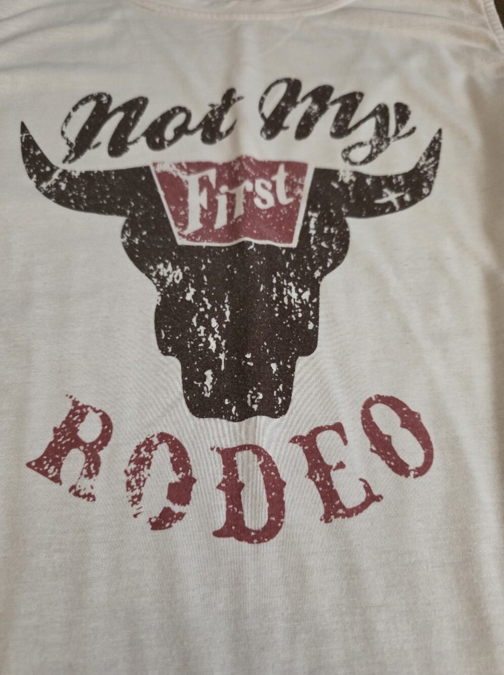 Women’s Cream Graphic Tank Top – Not My First Rodeo - Picture 2 of 6
